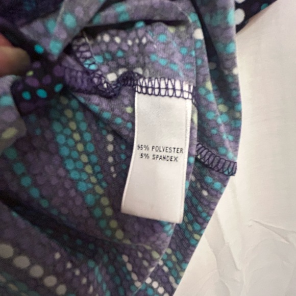 Chaus Women XL Blouse, Black/ Navy, Purple Geometric Design 3/4 Sleeve - Picture 4 of 6